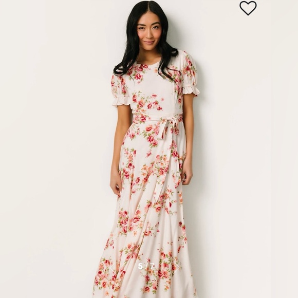 Baltic Born Medium Cream Pink Floral Charming Maxi Dress Shabby Chic - Picture 2 of 8